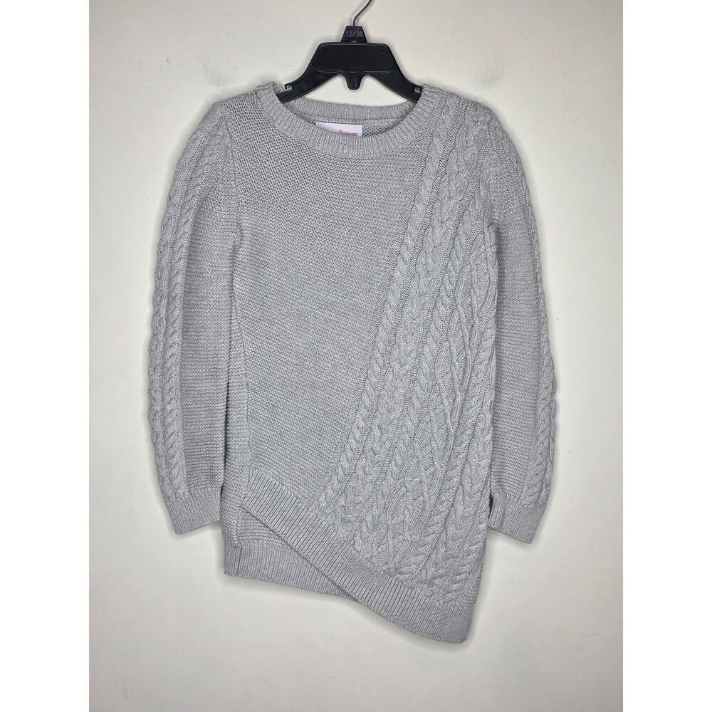Tommy Bahama grey asymmetrical long sleeve sweater dress - small 7 - 8